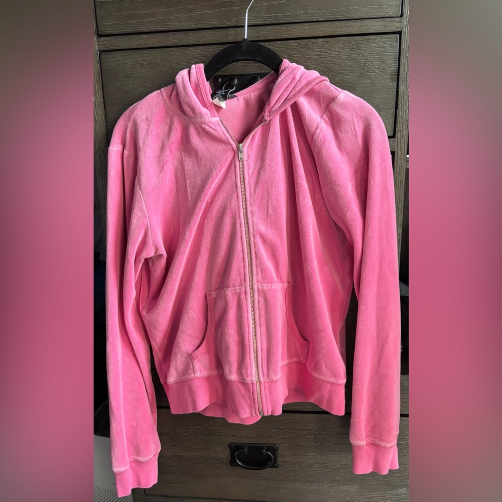 Fuzzy Pink Zip-Up Hoodie